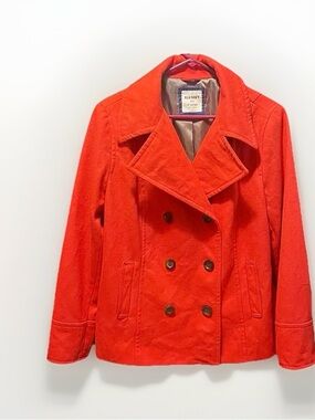 Old Navy XL Women's Red Orange Sunset Double-Breasted Pea Coat